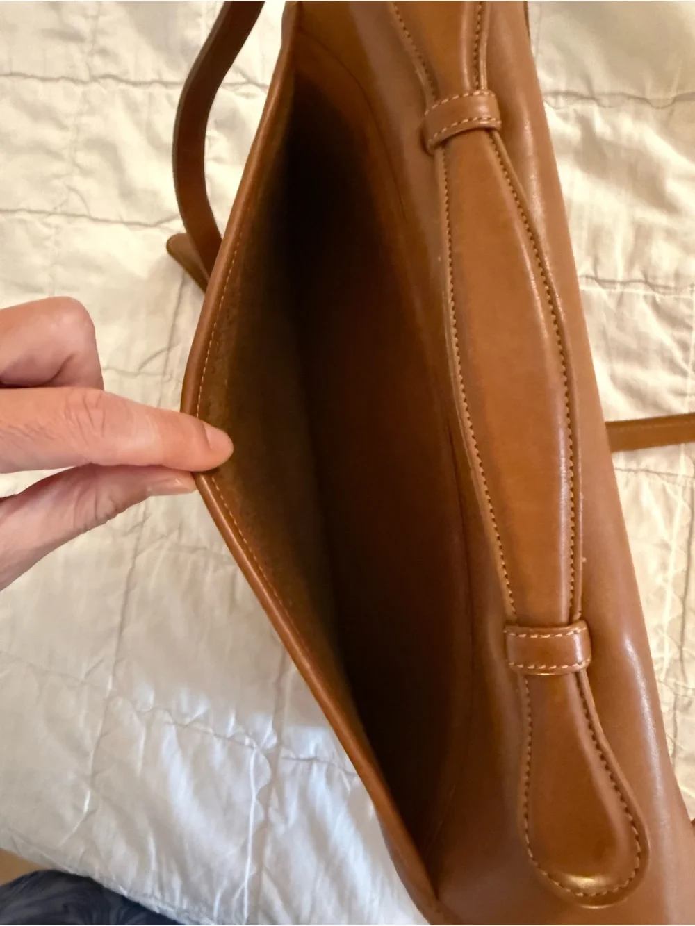 Vintage Leather Coach Slim Satchel/Brief Bag in British Tan
